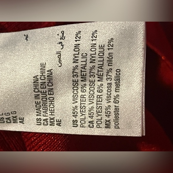 I.N.C. International Concepts Red Long Sleeve Cold Shoulder Sparkly Dress Sz L - Picture 11 of 11